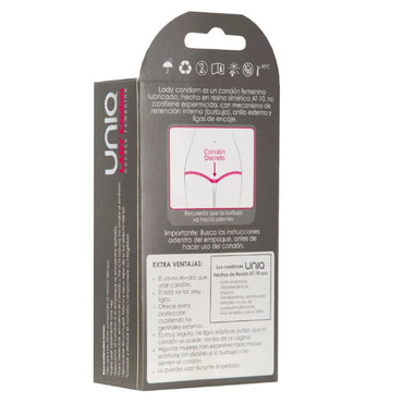 Uniq Lady Non-Latex Female Condoms with Lace Garters – 3 Pack – Condoms – product photo 2
