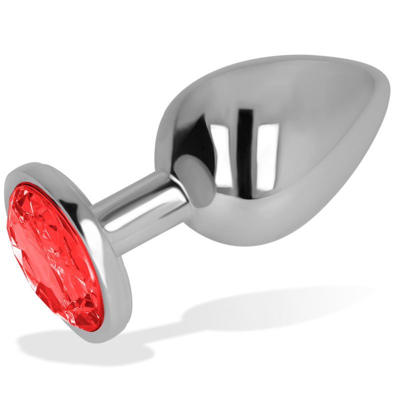 Ohmama - Anal Plug With Red Crystal 8 Cm