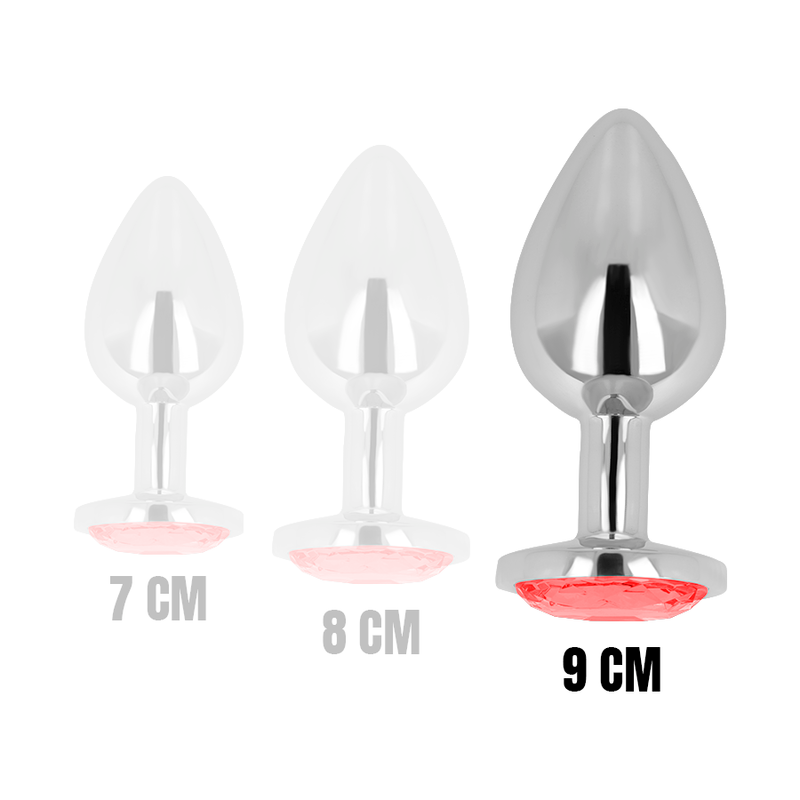Ohmama - Anal Plug With Red Crystal 9 Cm