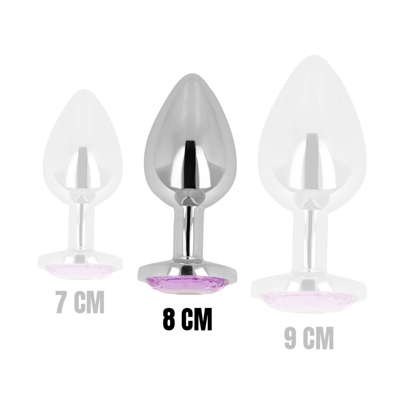 Ohmama - Anal Plug With Violet Crystal 8 Cm