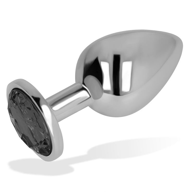 Ohmama - Anal Plug With Black Crystal 9 Cm