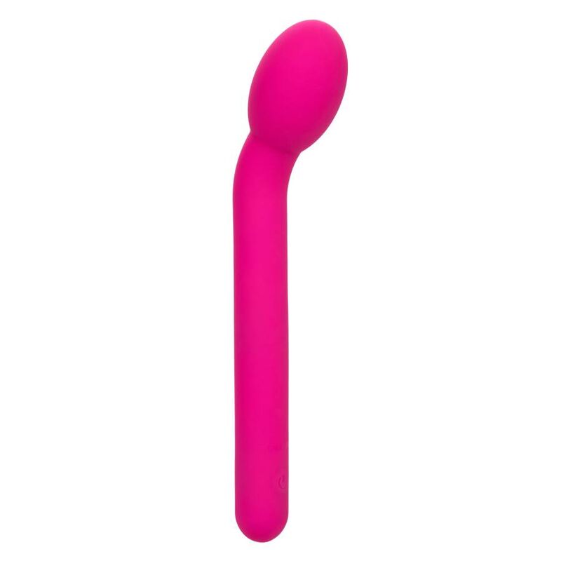 CalExotics G-spot Vibrator Stim offers 10 speeds, a rounded soft tip, liquid silicone body, USB recharge, and memory chip for intense internal and external pleasure.8