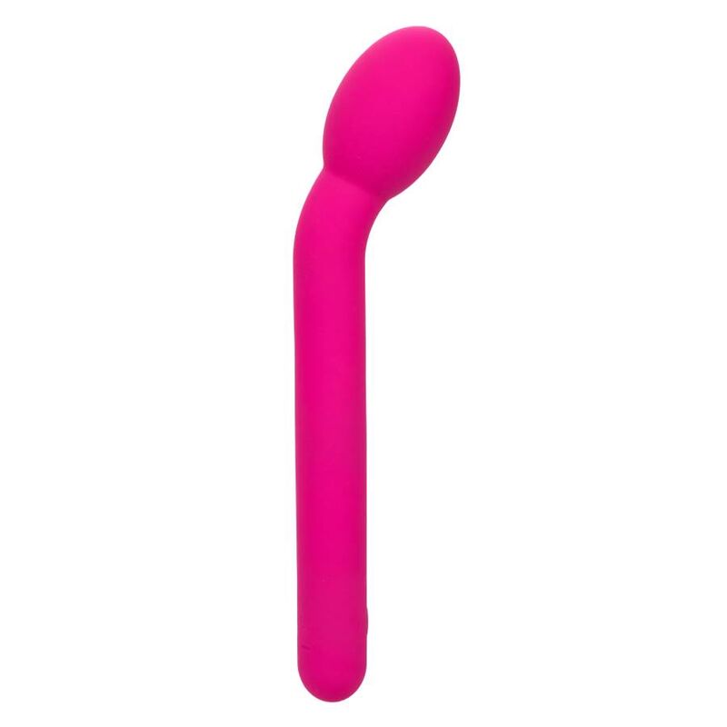 CalExotics G-spot Vibrator Stim offers 10 speeds, a rounded soft tip, liquid silicone body, USB recharge, and memory chip for intense internal and external pleasure.7