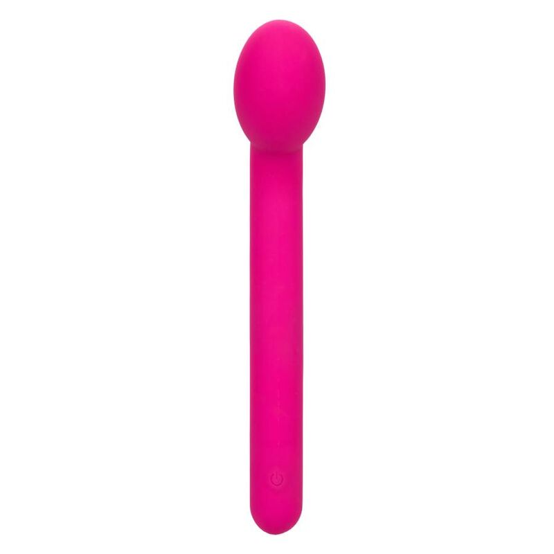 CalExotics G-spot Vibrator Stim offers 10 speeds, a rounded soft tip, liquid silicone body, USB recharge, and memory chip for intense internal and external pleasure.8o