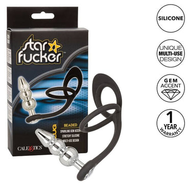Star Fucker Beaded Plug with Silicone and Metal Probe Butt Plug – Butt Plugs – product photo 2