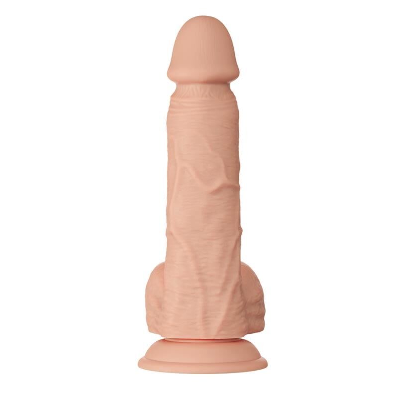 Baile Flexible Likelife Realistic Dildo offers lifelike texture, testicles, flexible shaft, and suction cup base for hands-free, stable penetration in multiple sizes.6