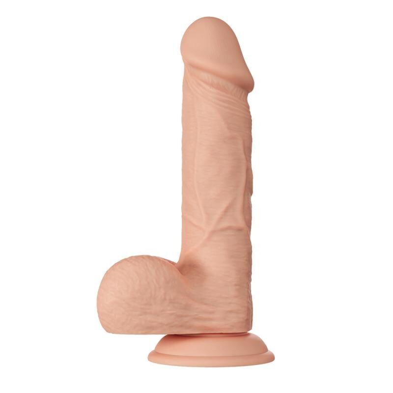 Baile Flexible Likelife Realistic Dildo offers lifelike texture, testicles, flexible shaft, and suction cup base for hands-free, stable penetration in multiple sizes.7