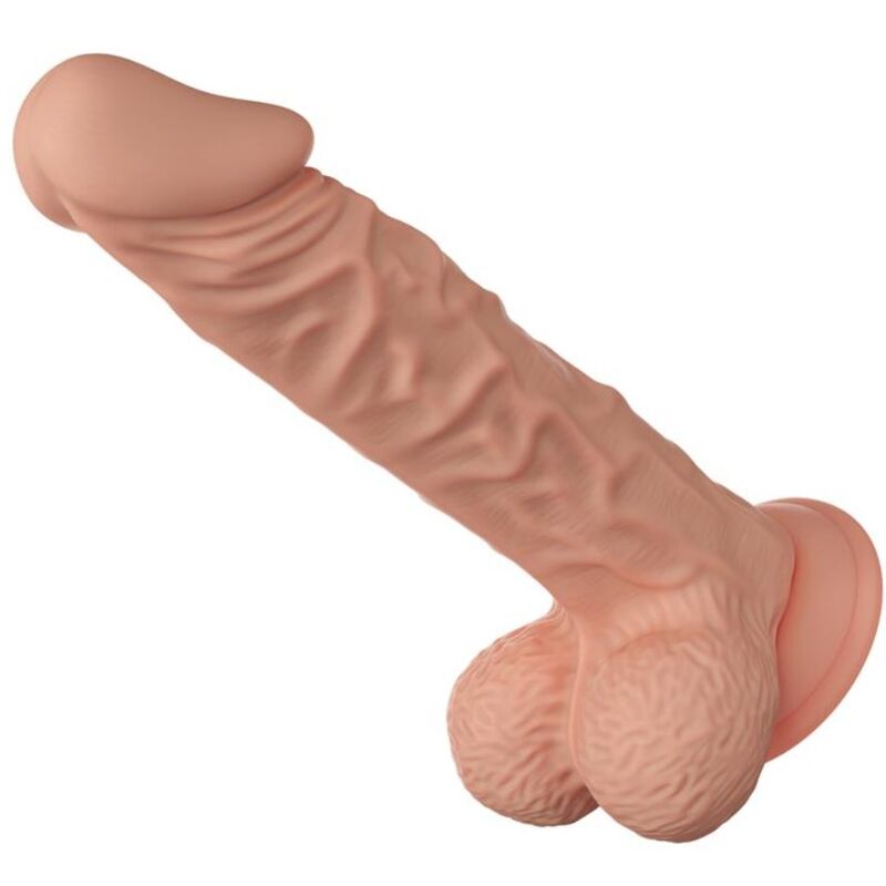 Baile Flexible Likelife Realistic Dildo offers lifelike texture, testicles, flexible shaft, and suction cup base for hands-free, stable penetration in multiple sizes.3