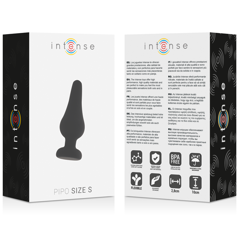 Intense - Anal Plug Pipo S Black Silicone 9.8 Cm