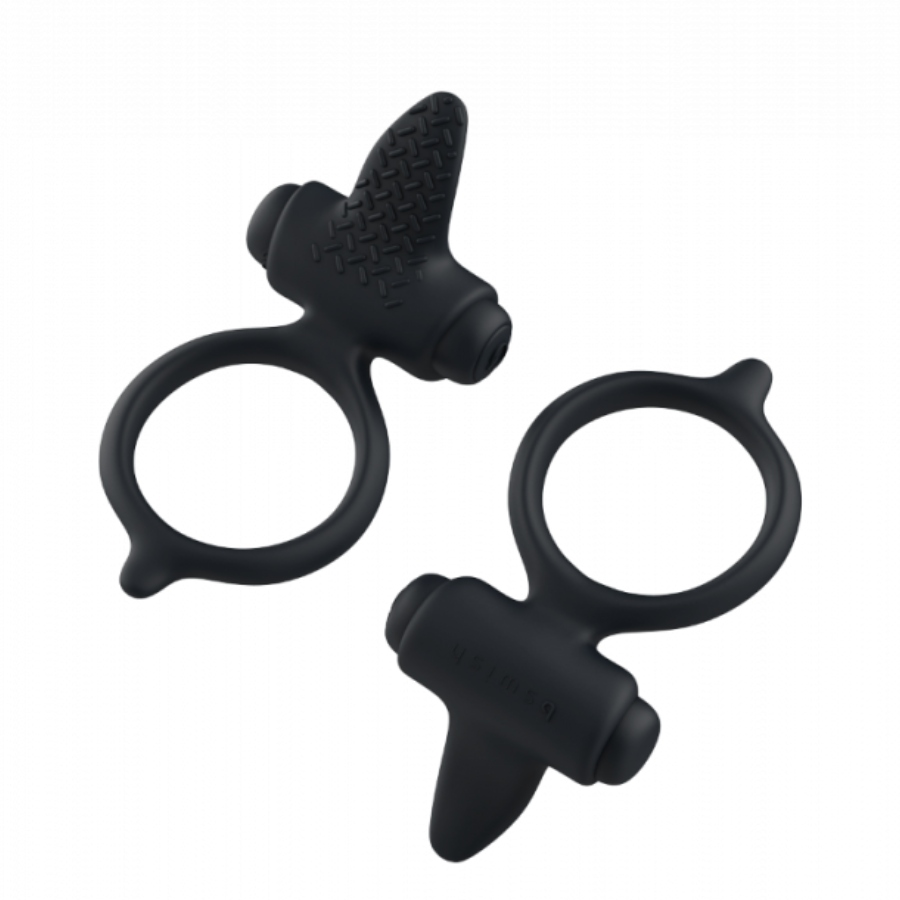 B Swish Bcharmed Vibrator Ring offers 5 vibration functions, silky silicone, and water resistance. Enhances erection, delays ejaculation, and excites both partners.3