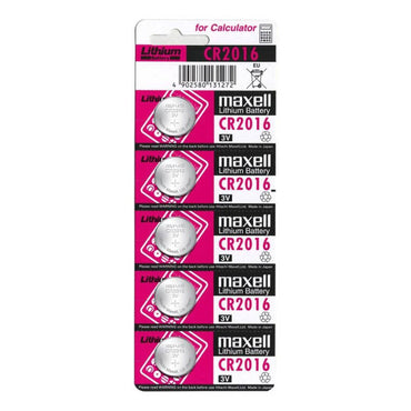 MAXELL - CR2016 Lithium Battery 3V – Pack of 5
