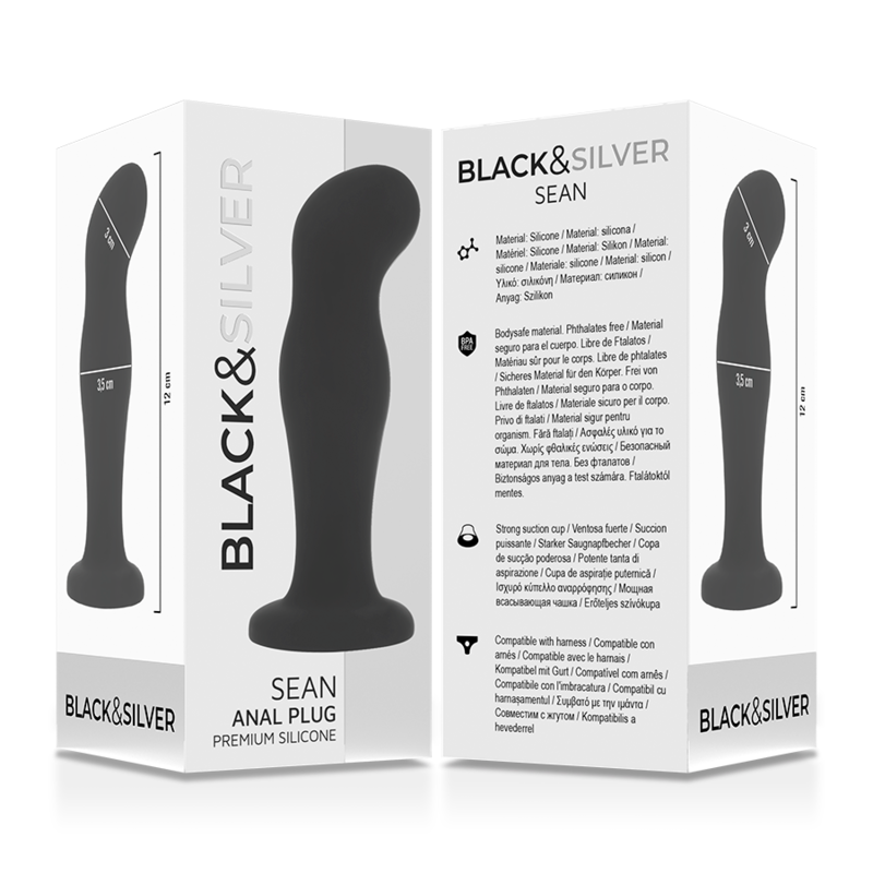 Black&Silver - Sean Plug Anal Premium Silicone Black