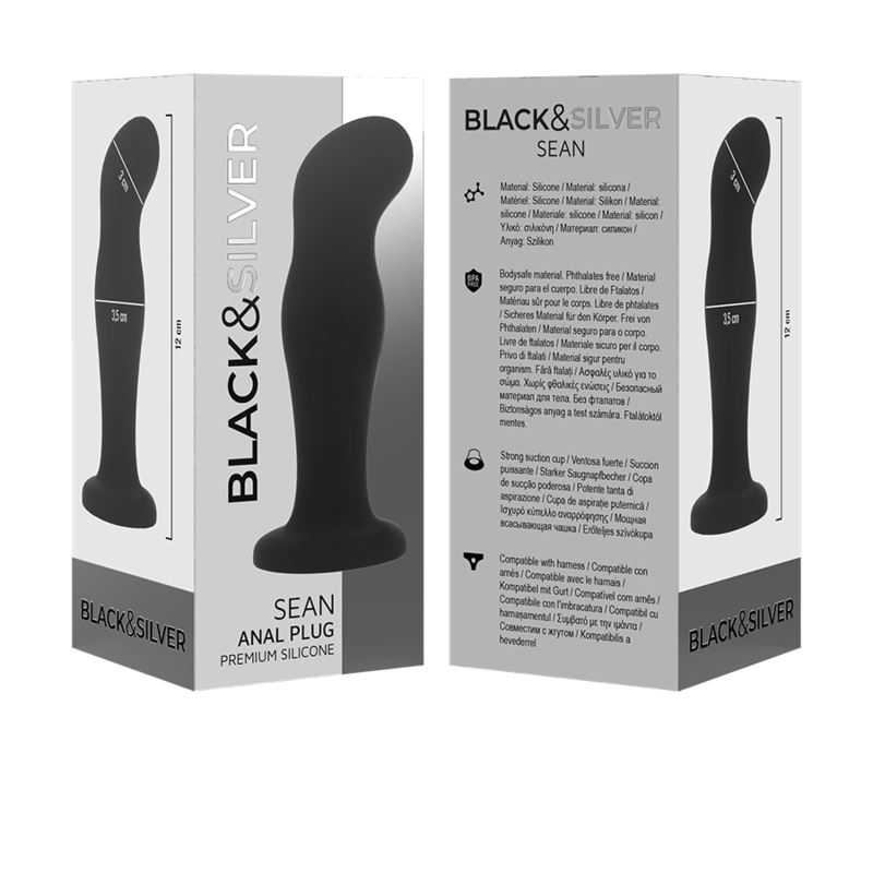Black&Silver - Sean Plug Anal Premium Silicone Black