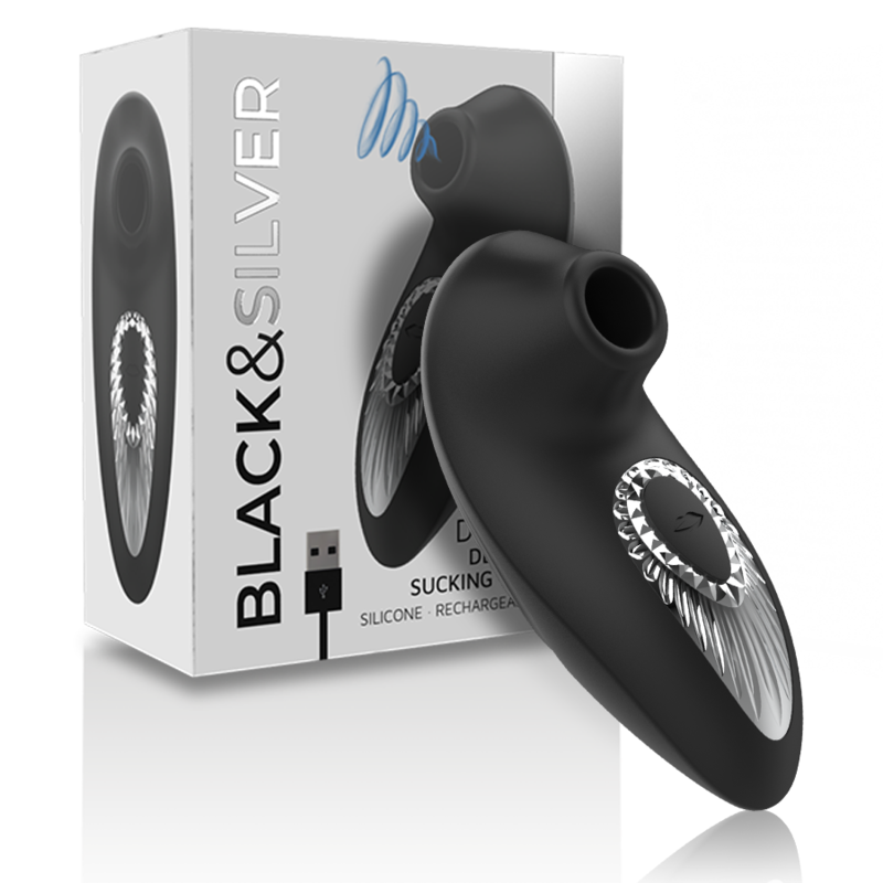 Experience intense clitoral stimulation with the Black Silver Drake Clitoral Suction Stimulator. 10 suction modes, ergonomic design, waterproof, and USB rechargeable.5