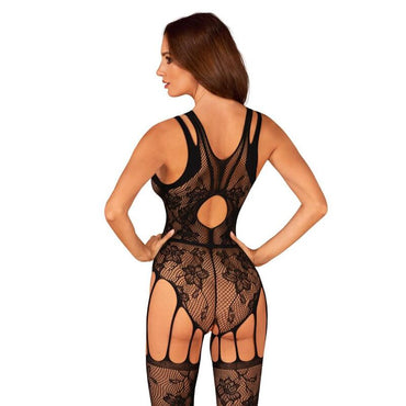 Obsessive F239 Floral Open-Crotch Mesh Bodystocking – Bodysuits – product photo 2