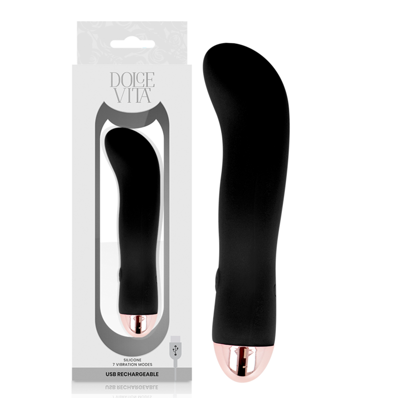 Dolce Vita - Rechargeable Vibrator Two Black 7 Speed DelighToys Dolce Vita - Rechargeable Vibrator Two Black 7 Speed DelighToys