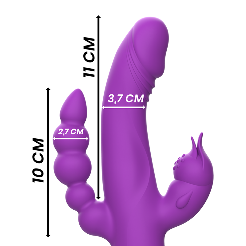 Intense - Casanova Rabbit Silicone Vibrator Triple Motor Purple