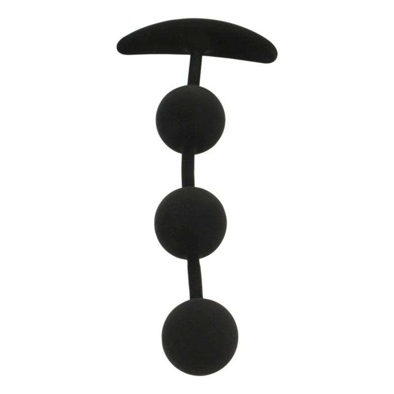 Experience safe and sensual anal play with the Black Silver Anal Rosary Three Spheres. Made from body-safe silicone, flexible, waterproof, and perfect for beginners.5