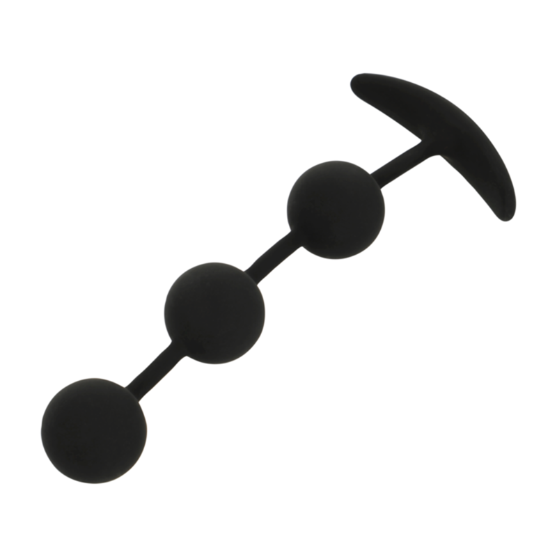 Experience safe and sensual anal play with the Black Silver Anal Rosary Three Spheres. Made from body-safe silicone, flexible, waterproof, and perfect for beginners.2