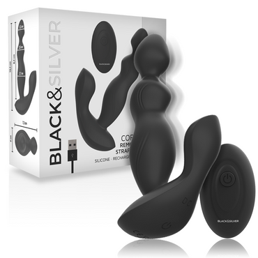 BLACK&SILVER - DelighToys Black&Silver Cora Anal Plug Silicone with Remote Control