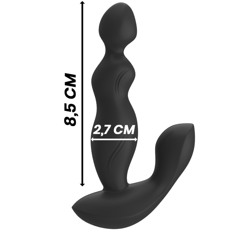 BLACK&SILVER - DelighToys Black&Silver Cora Anal Plug Silicone with Remote Control