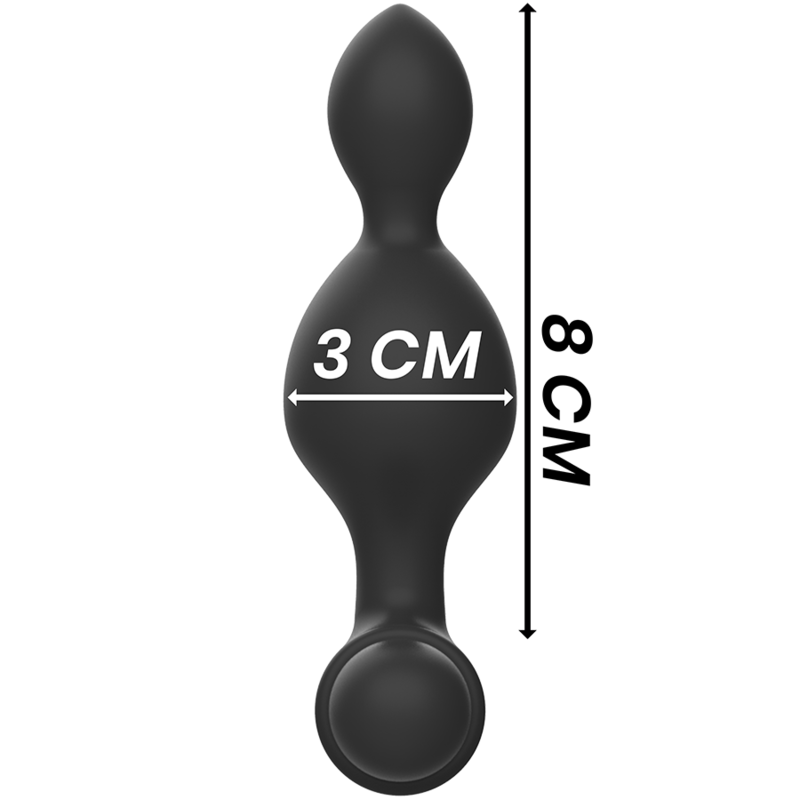 Black&Silver - Tucker Small Silicone Anal Plug Remote Control