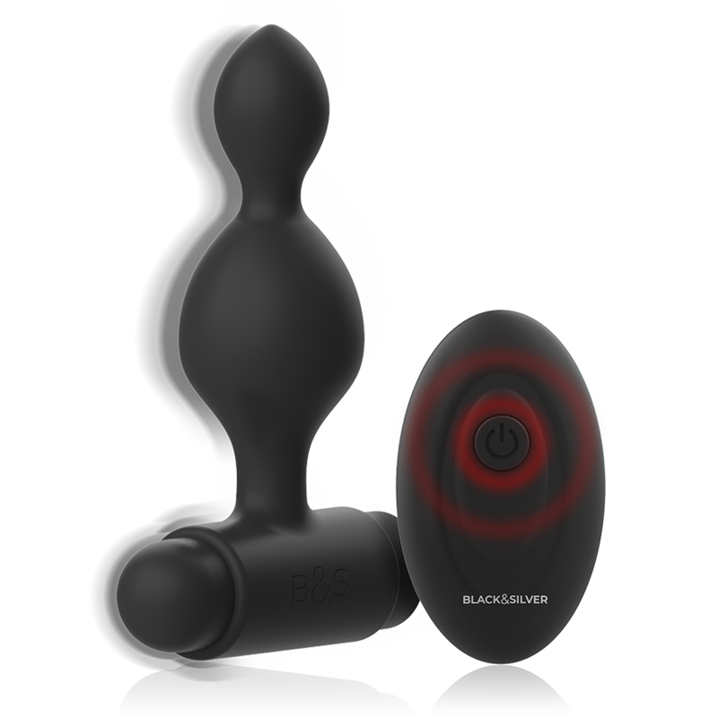 Black&Silver - Tucker Small Silicone Anal Plug Remote Control
