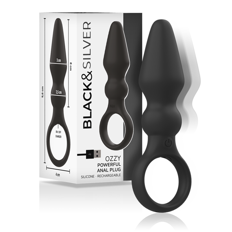 BLACK&SILVER - DelighToys Black&Silver Ozzy Silicone Anal Plug