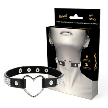 DelighToys - Coquette Chic Desire Vegan Leather Choker Heart Accent