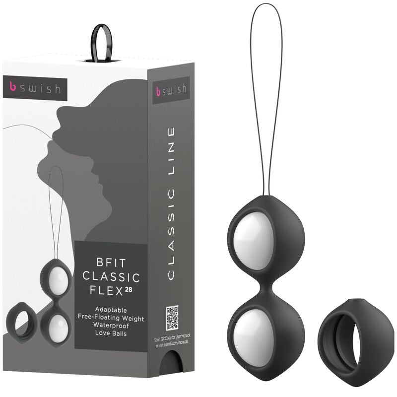 Enhance pelvic strength with B Swish Bfit Classic Pelvic Massager. Two harnesses, floating weights, waterproof design, and body-safe silicone for progressive Kegel training.3