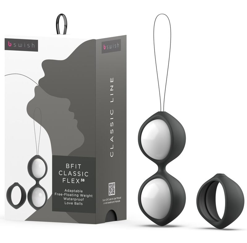 Enhance pelvic strength with B Swish Bfit Classic Pelvic Massager. Two harnesses, floating weights, waterproof design, and body-safe silicone for progressive Kegel training.4