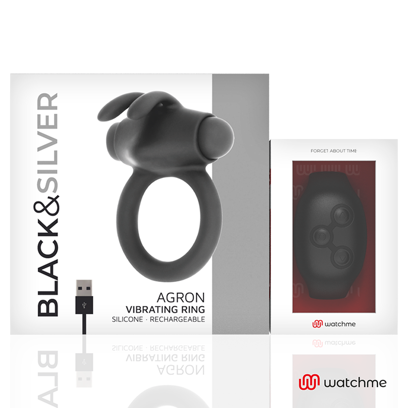 Black&Silver - Agron Remote Control Cockring Watchme