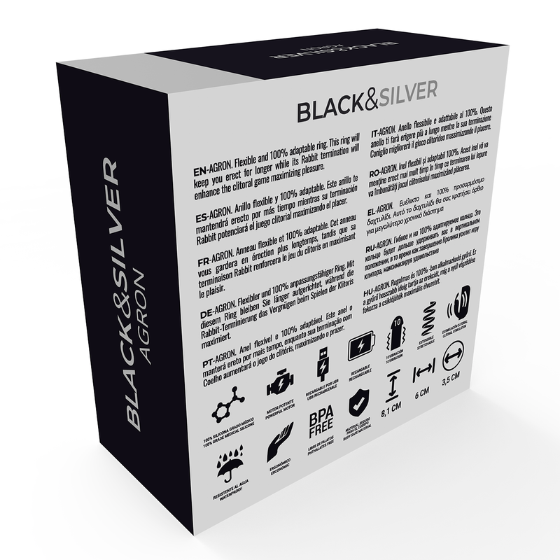 Black&Silver - Agron Remote Control Cockring Watchme