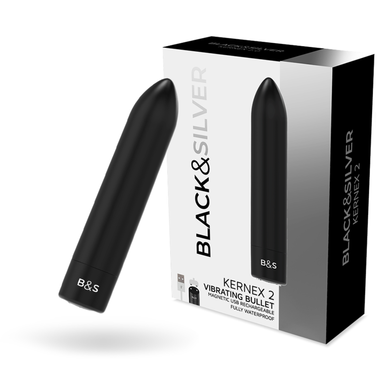 Black&Silver - Kernex 2 Black Vibrating Magnetic Bullet