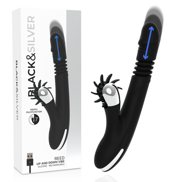 BLACK&SILVER - DelighToys Black&Silver Bunny Reed Up & Down Vibe