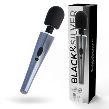 BLACK&SILVER - DelighToys Dexter Massage Wand – Black & Silver
