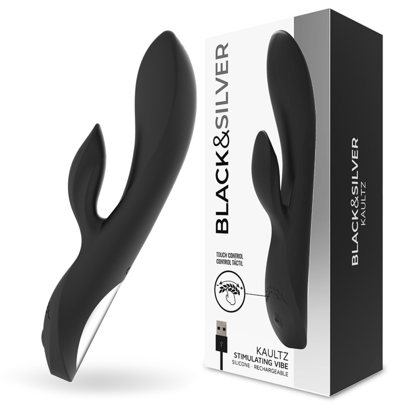 BLACK&SILVER - DelighToys Black & Silver Kaultz Touch Control Vibrator