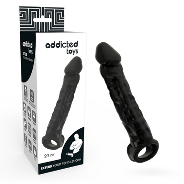 Boost your size with the Addicted Toys Dong Extension Black, adding 2.5 cm length and 0.4 cm girth. Secure fit and body-safe design for ultimate comfort.