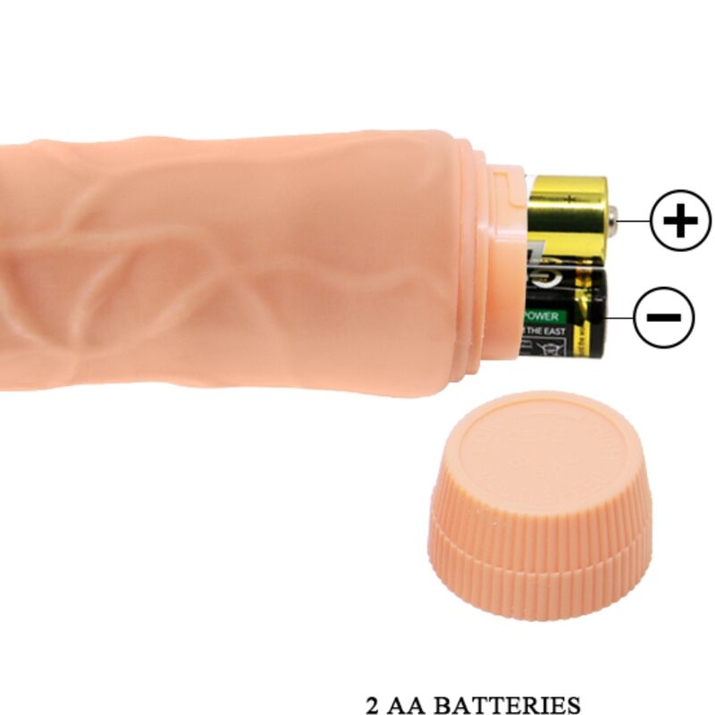 Baile Barbara Vibrator features a realistic veined shaft, curved G-spot design, and multi-speed vibrations in 20cm and 25cm sizes for deep, lifelike pleasure.4