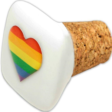 DelighToys - Pride Square Ceramic Cork Stopper LGBT Flag by DelighToys