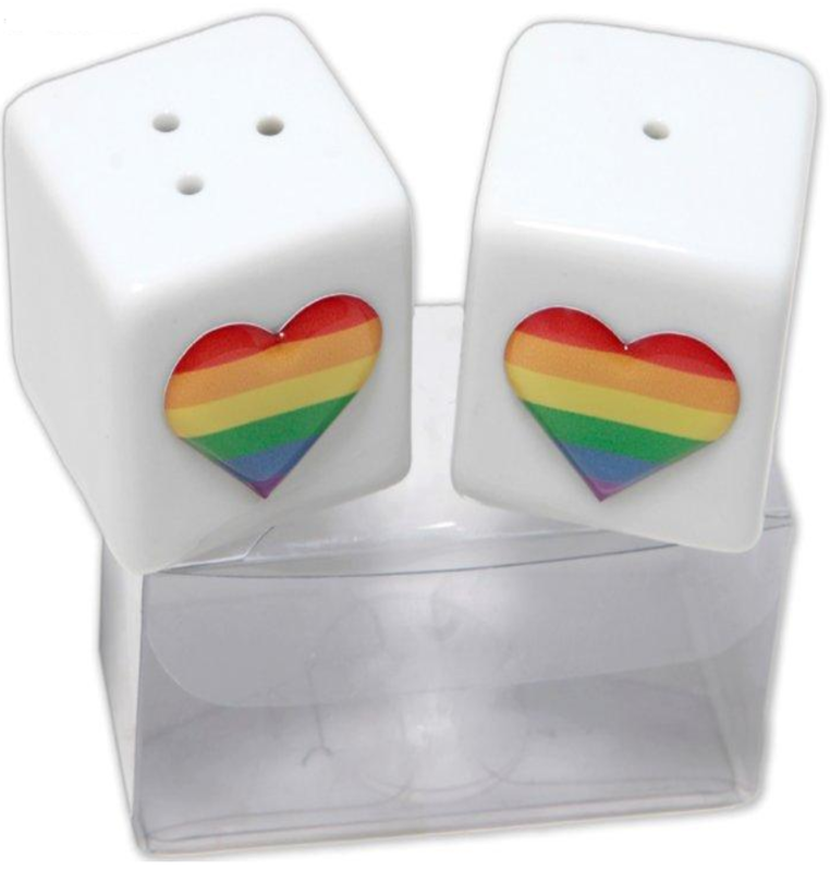 DelighToys - Pride Ceramic Salt and Pepper Shaker Set LGBT Flag Design