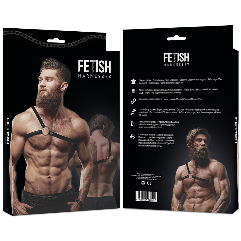 FETISH SUBMISSIVE - DelighToys Men's Crossed Shoulder Eco Leather Harness