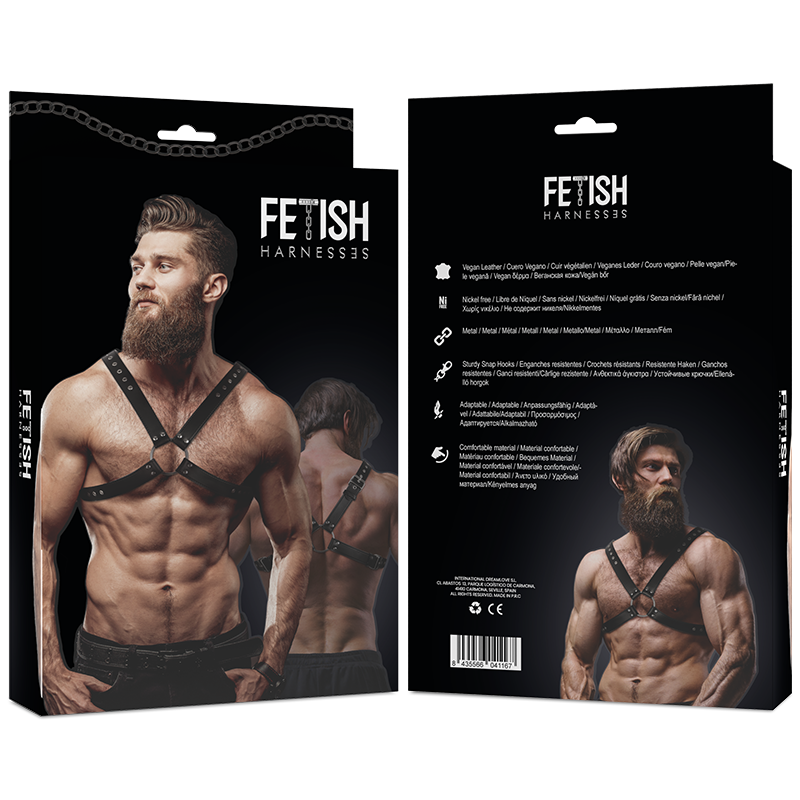 FETISH SUBMISSIVE - Men's Cross Chest Eco – Leather Harness by DelighToys