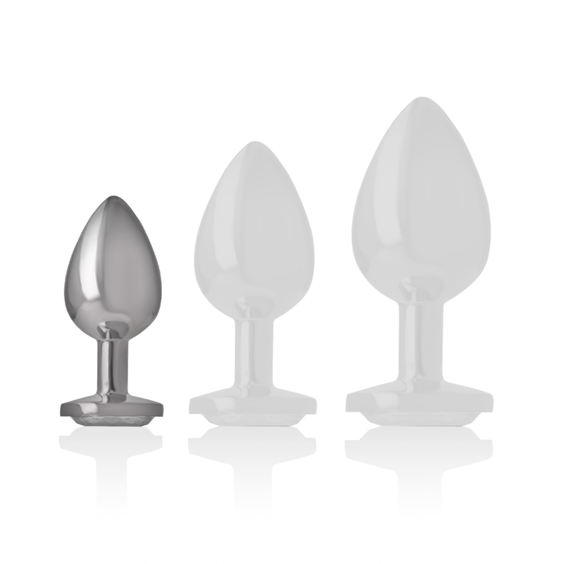 Intense - White Heart Aluminum Metal Anal Plug Size S