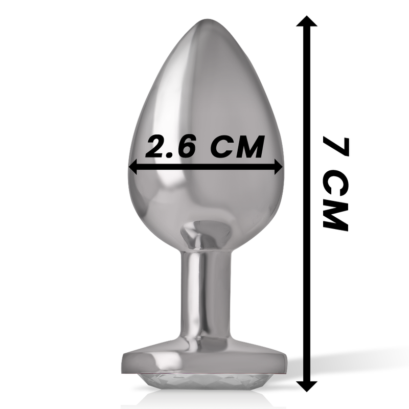 Intense - White Heart Aluminum Metal Anal Plug Size S