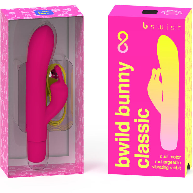 B Swish - Bunny Rechargeable Vibrator, featuring dual motors, 8 intensity levels, and a waterproof design. Rechargeable, body-safe, and perfect for G-spot and clitoral stimulation.iyo