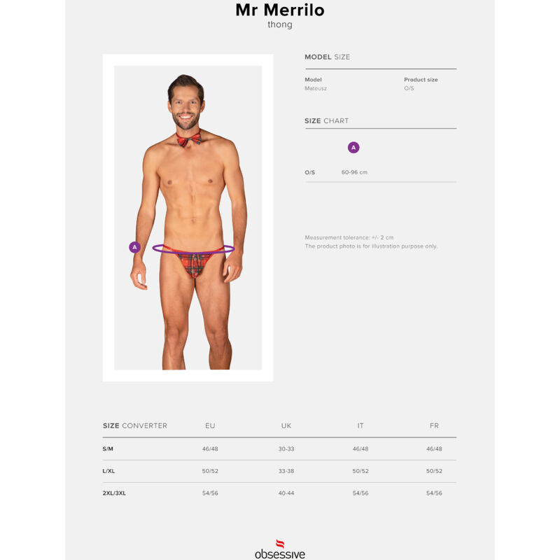 OBSESSIVE - Ms Merrilo Thong & Bow Tie Set One Size