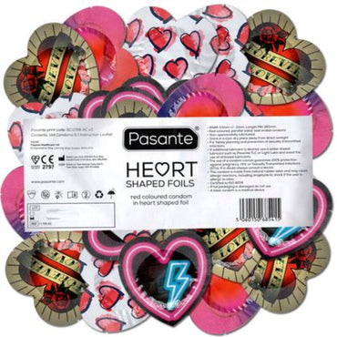Pasante Red Heart-Shaped Latex Condoms 144-Pack – Condoms – product photo 2