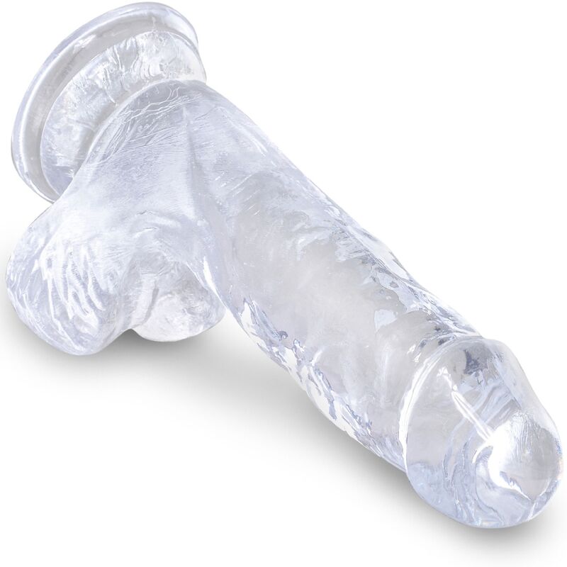 King Cock - Clear Realistic Penis With Balls 10.1 Cm Transparent