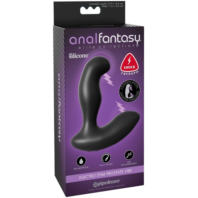 Enjoy electrifying anal pleasure with the Anal Fantasy Electro Prostate Massager. 5 levels of electrostimulation, vibrations, and ergonomic design for ultimate satisfaction.4